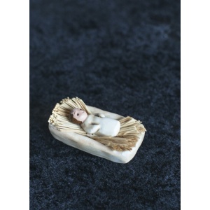 Beige, liten - Jesus med krybbe