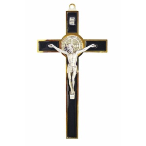 Krusifiks, St. Benedikt, sort, 19cm