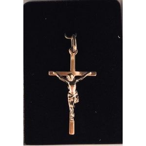Krusifiks forgylt, 2,5cm