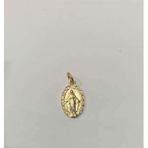 Medaljong, mirakuløs, gullfarget, 17mm