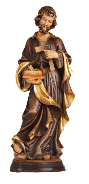 St. Josef, håndmalt tre 20 cm