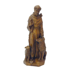 Statue, Frans av Assisi, trefarget resin 23cm