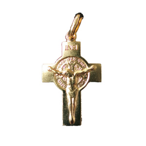 Krusifiks, Benedikt, 23 mm. Forgylt