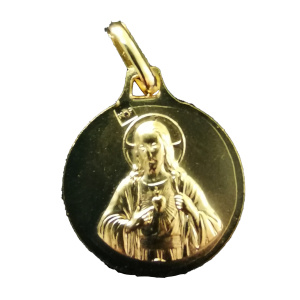 Medaljong, Scapular 14mm. Forgylt