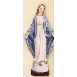 Statue, Mirakuløs Maria i håndmalt resin 25cm