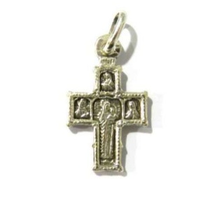 Kors i sølv 925 med Jomfru og barn, 2x1,4cm