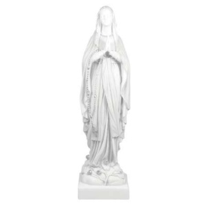 Vår Frue av Lourdes, statue i alabast 42cm hvit