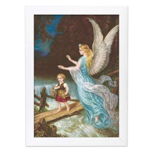 Plakat med ramme - Skytsengel, jente