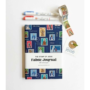 Ave Maria Post Fabric Hardcover Journal. Blå