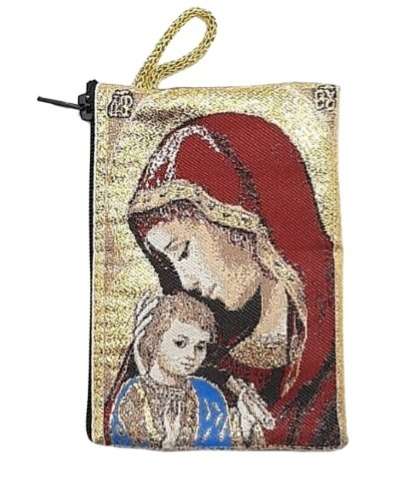 Rosenkransetue 7x10 cm - Maria m barnet, rød