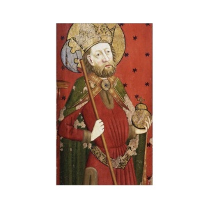 Kort, St. Olav - Olav med øks og rikseple