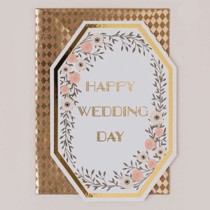Vintage Wedding Card with Floral Border