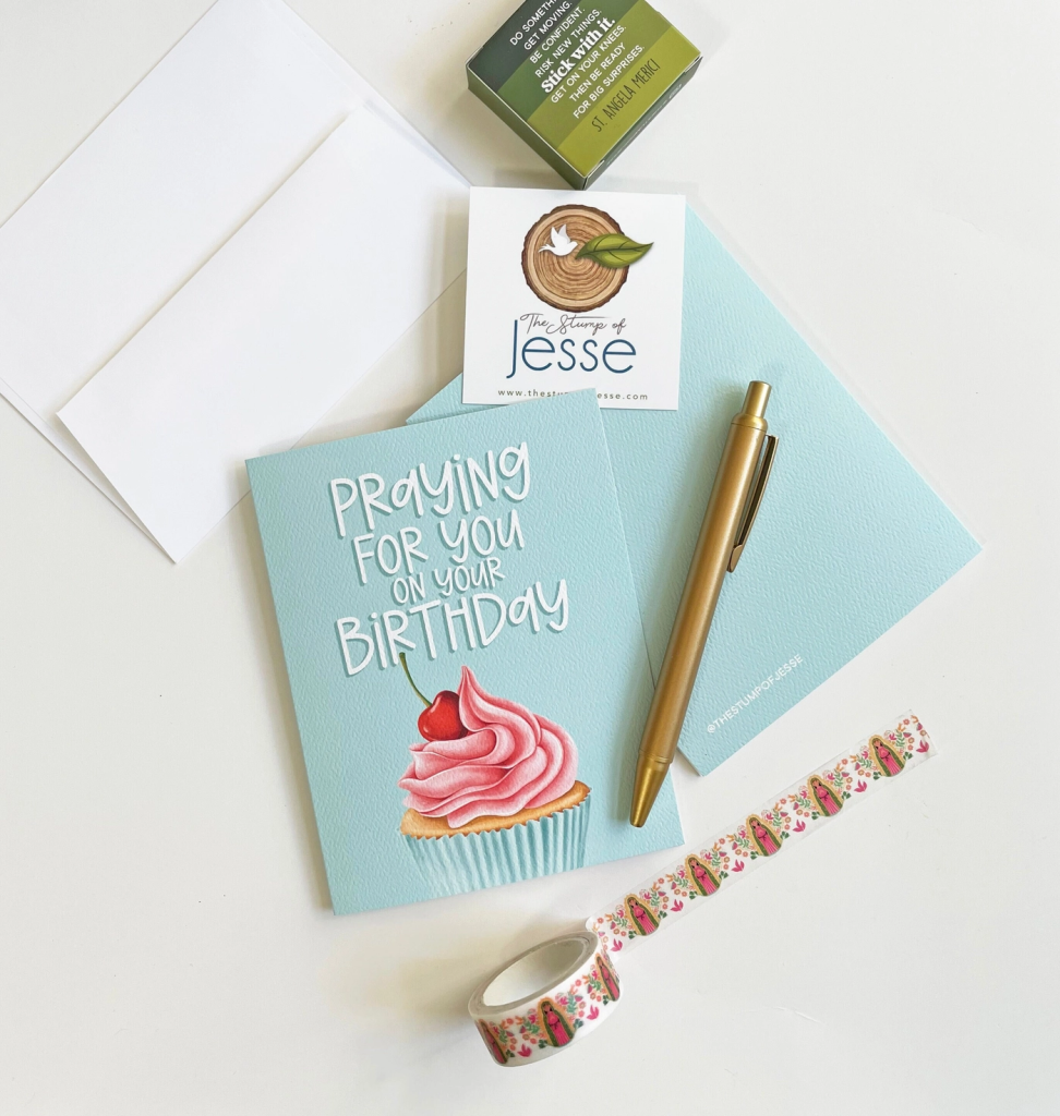 Praying for You on your Birthday Greeting Catholic Card